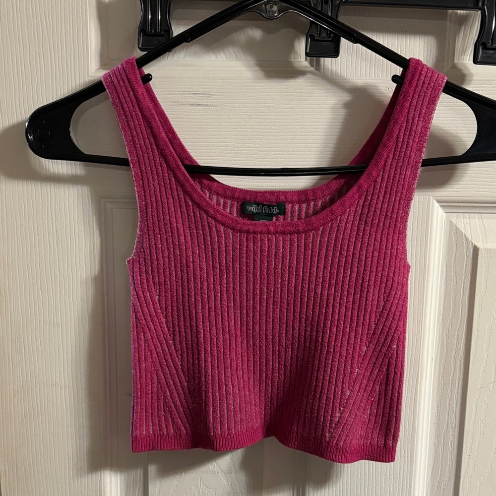 Wild Fable Fuchsia Ribbed Crop Top